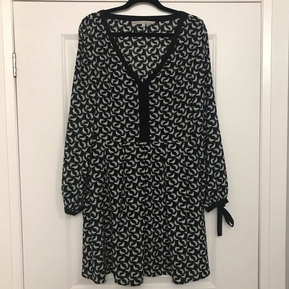 Rachel Rachel Roy tie sleeve partridge print dress
